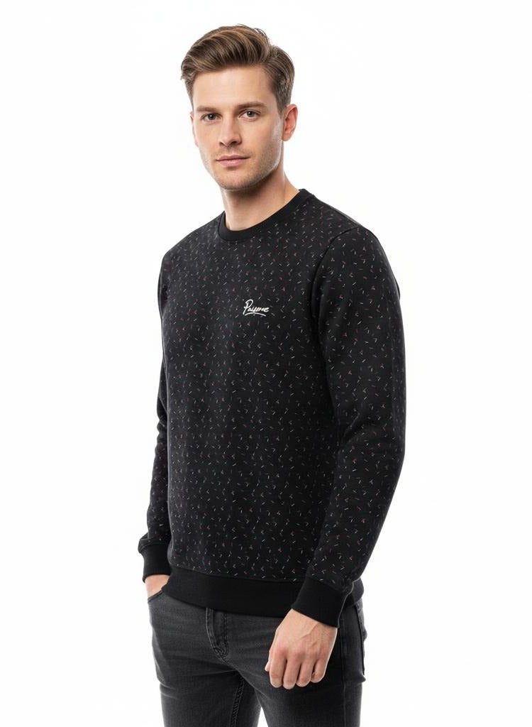 بافون Black Crew Neck Slip On Sweatshirt - Image 1